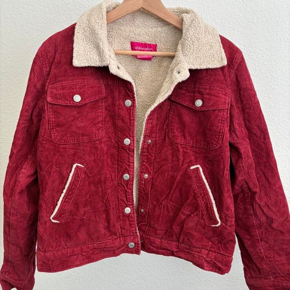 Xhilaration Women's Red Sherpa Jacket